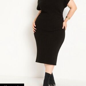 Eloquii Black Short Sleeve Sweater Dress